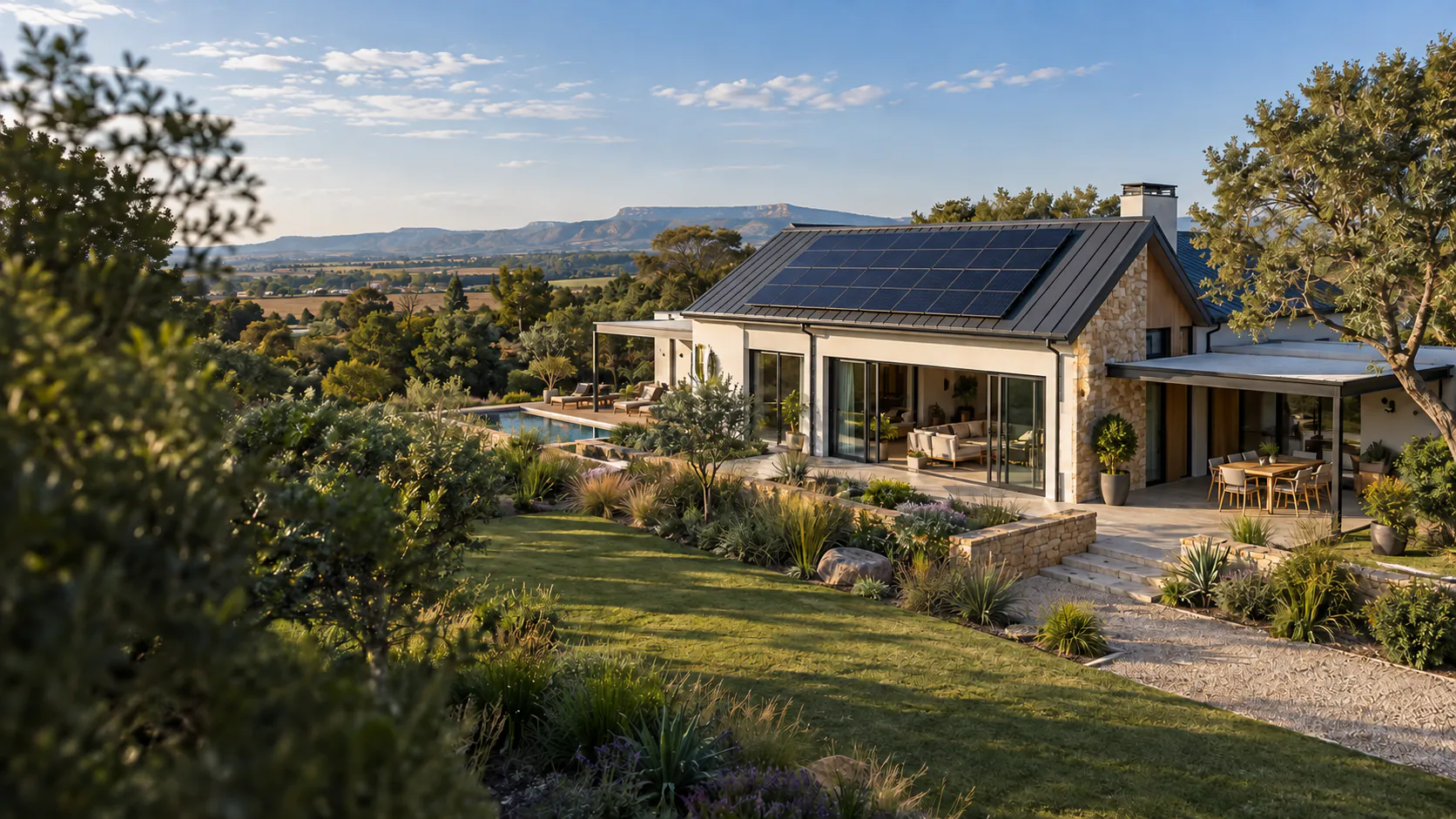 Home with rooftop solar panels installed by solar installers in Bloemfontein