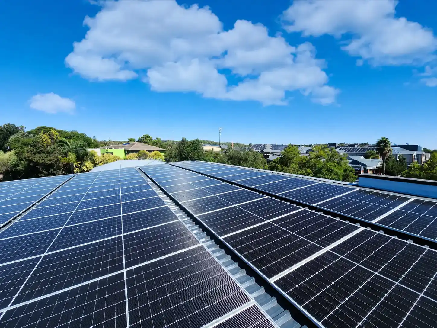 Solar panels installed on the roof of a Bloemfontein home